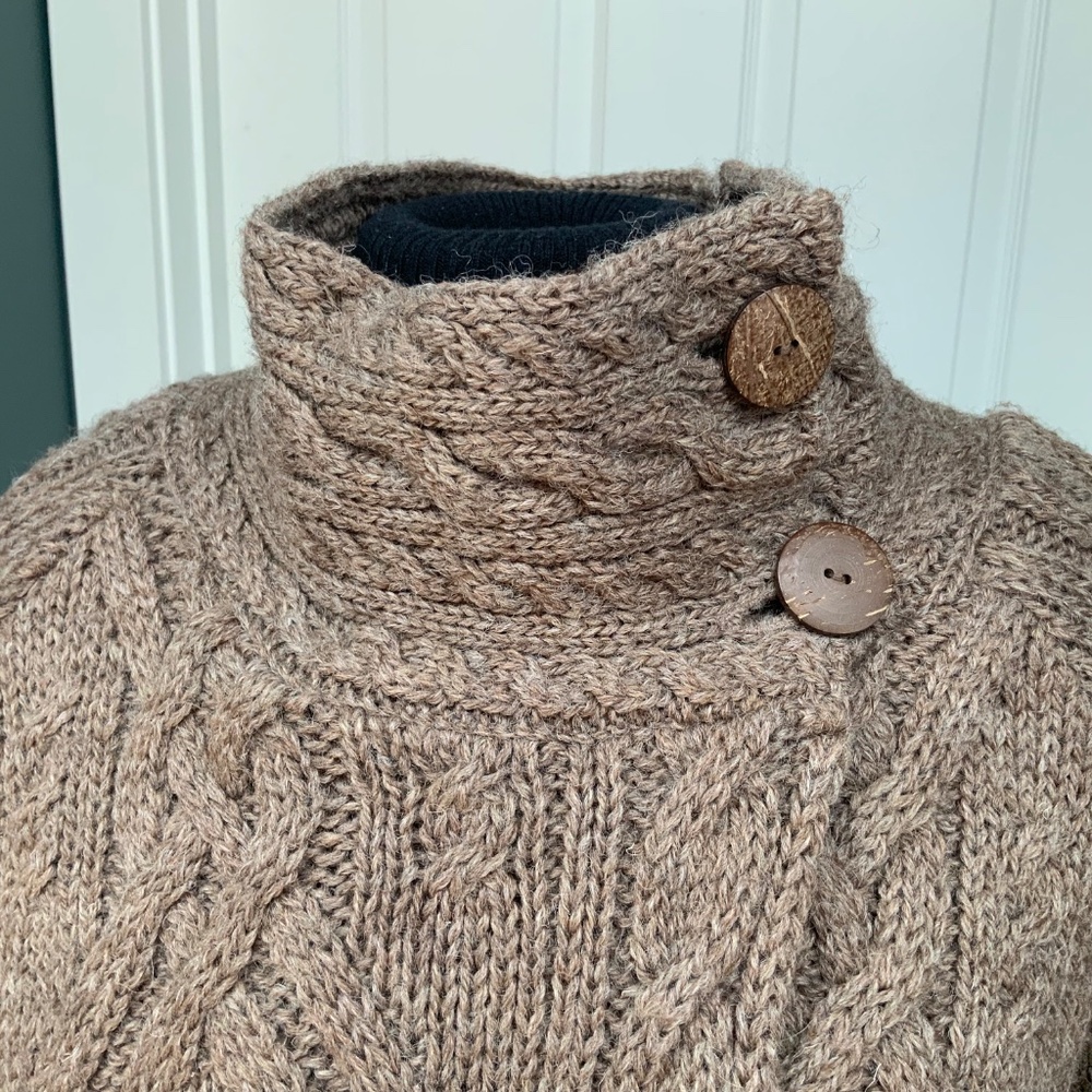 Open Front Wool Cable-Knit Cardigan from Highland Home Industries (medium) - Picture 4 of 13
